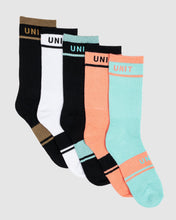 Load image into Gallery viewer, UNIT Equip Ladies Bamboo Hi-Lux Socks - 5 Pack