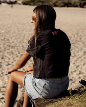 Load image into Gallery viewer, Girls Boxy Tee - Seahorse Anchor Black