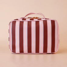 Load image into Gallery viewer, Burgundy Stripe Cosmetic Bag