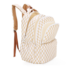 Load image into Gallery viewer, Caramel Check Campus School Backpack