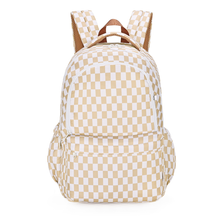Load image into Gallery viewer, Caramel Check Campus School Backpack