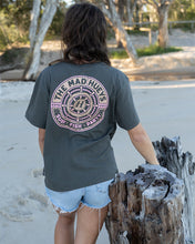 Load image into Gallery viewer, Charcoal Hueys Ship Wheel Ladies Tee