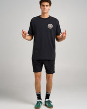 Load image into Gallery viewer, Washed Black Hueys Ship Wheel Tee