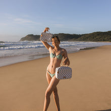 Load image into Gallery viewer, Sage Check Large Lunch Bag