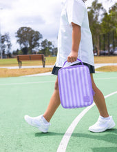 Load image into Gallery viewer, MontiiCo Large Insulated Lunch Bag - Lilac Stripe