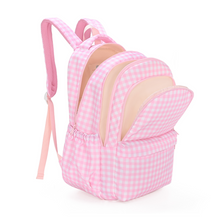 Load image into Gallery viewer, Pink Gingham Campus School Backpack