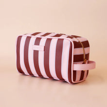 Load image into Gallery viewer, Burgundy Stripe Wash Bag