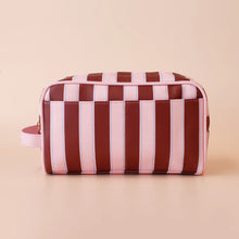 Load image into Gallery viewer, Burgundy Stripe Wash Bag