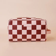 Load image into Gallery viewer, Cherry Check Wash Bag