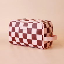 Load image into Gallery viewer, Cherry Check Wash Bag
