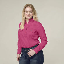 Load image into Gallery viewer, Womens Heritage Closed Front Drill Shirt - Hot Pink