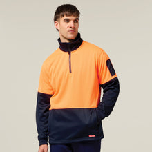 Load image into Gallery viewer, Hi-Vis 2 Tone 1/4 Zip Brushed Fleece Jumper for All Seasons