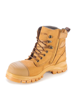 Style 992 Lace Up Zip Side Boot - Wheat