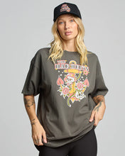 Load image into Gallery viewer, SKULL TATTOO WOMENS OVERSIZED SS TEE
