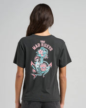 Load image into Gallery viewer, MERMAID ANCHOR WOMENS SS TEE - VINTAGE BLACK

