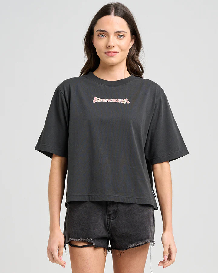 MAKE NO BONES WOMENS BOXY TEE