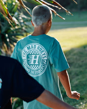 Load image into Gallery viewer, CHECKER HUEYS | YOUTH SS TEE - SEAFOAM
