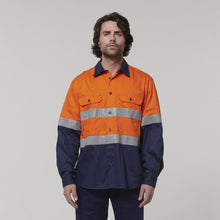 Load image into Gallery viewer, CORE HI-VIS LONG SLEEVE 2 TONE TAPED VENTED COTTON SHIRT - Y07940
