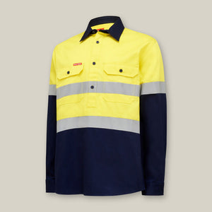 CORE HI-VIS LONG SLEEVE HEAVYWEIGHT CLOSED FRONT TAPED SHIRT - Y04615
