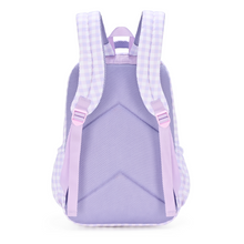Load image into Gallery viewer, Lilac Gingham Campus School Backpack
