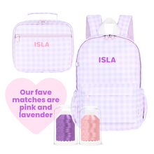 Load image into Gallery viewer, Lilac Gingham Library Bag
