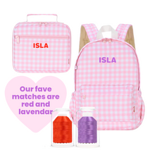 Load image into Gallery viewer, Pink Gingham Campus School Backpack
