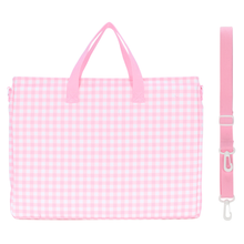 Load image into Gallery viewer, Pink Gingham Library Bag
