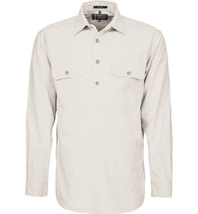 Mens Pilbara Closed Front L/S Shirt RM200CF