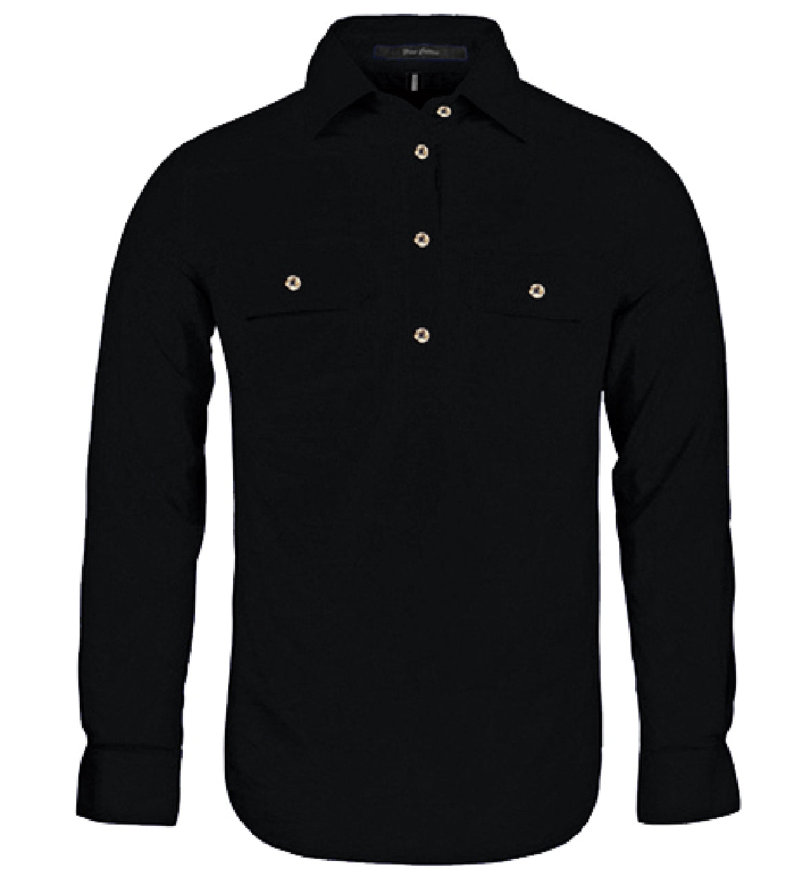 Black Pilbara Womens Closed Front Shirt RM300CF