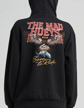 Load image into Gallery viewer, Born To Hueys | Womens Hooded Pullover - Black
