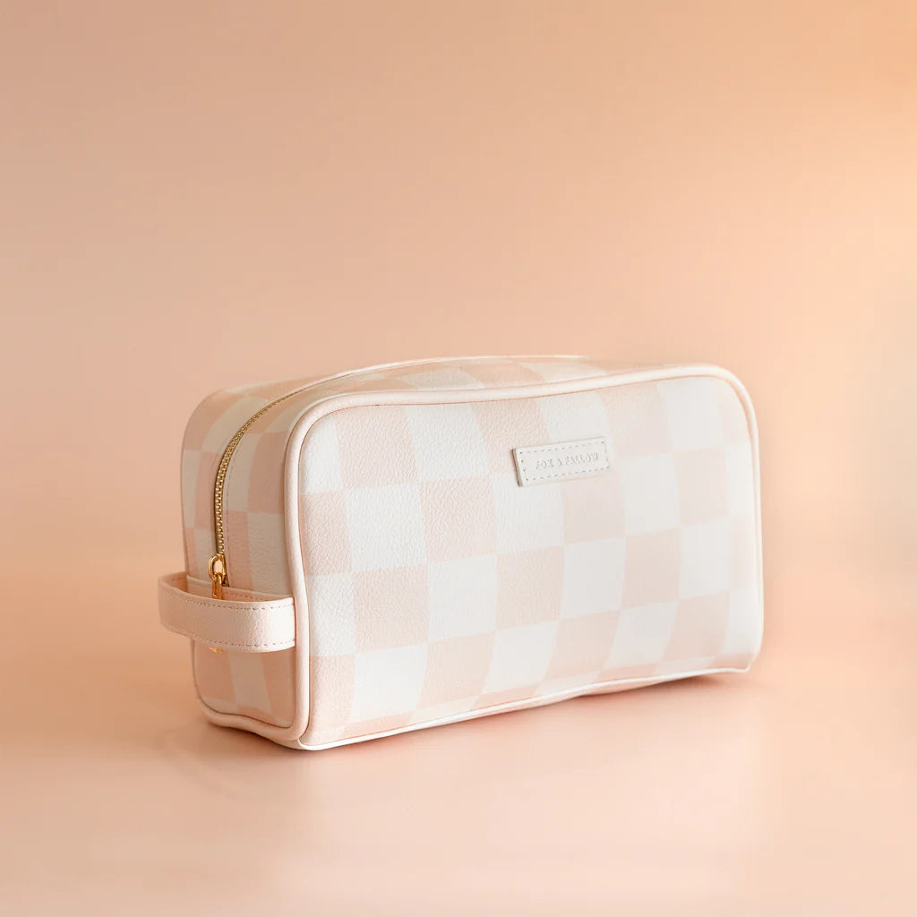 Salmon Check Wash Bag