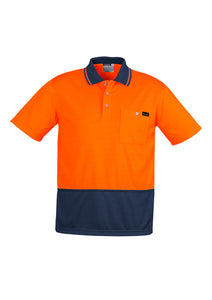 ZH415 SYZMIK  Mens Hi Vis Comfort Back Short Sleeve Polo