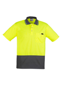 ZH415 SYZMIK  Mens Hi Vis Comfort Back Short Sleeve Polo