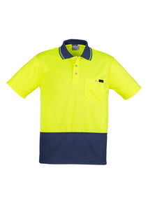 ZH415 SYZMIK  Mens Hi Vis Comfort Back Short Sleeve Polo