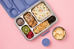 Five Compartment Leakproof Stainless Steel Lunch Box (Indigo silicone seal)