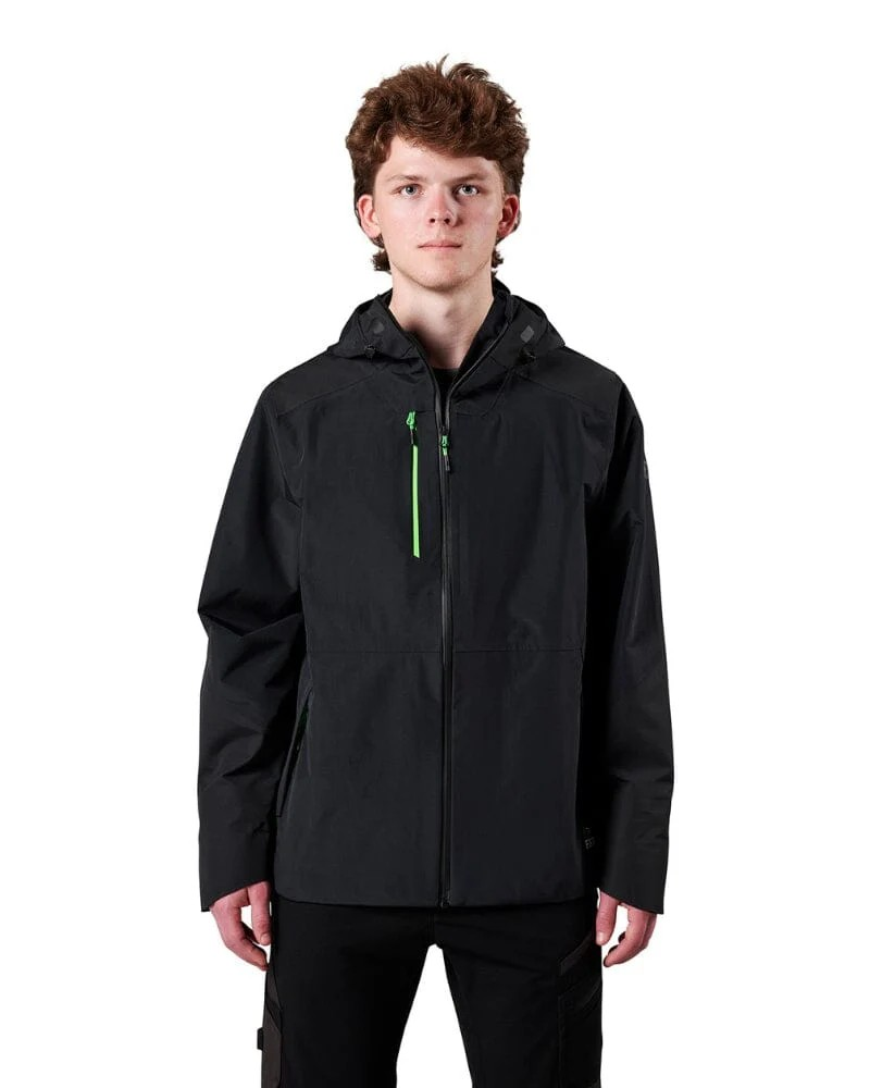 WO◆2 - THREE-LAYER BONDED RAIN JACKET - Black