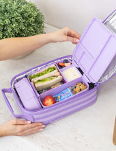 Load image into Gallery viewer, MontiiCo Large Insulated Lunch Bag - Lilac Stripe
