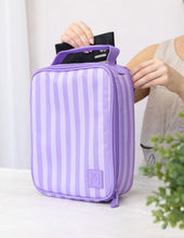 Load image into Gallery viewer, MontiiCo Large Insulated Lunch Bag - Lilac Stripe
