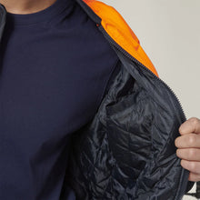 Load image into Gallery viewer, Core Hi-Vis 2 Tone Taped Waterproof Bomber Jacket Y06675 - Orange/Navy
