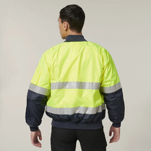 Load image into Gallery viewer, Core Hi-Vis 2 Tone Taped Waterproof Bomber Jacket Y06675 - Yellow/Navy
