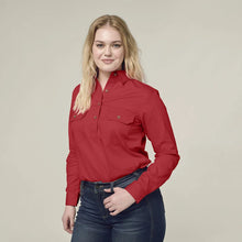Load image into Gallery viewer, Womens Heritage Closed Front Drill Shirt - Fiery Red
