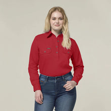 Load image into Gallery viewer, Womens Heritage Closed Front Drill Shirt - Fiery Red
